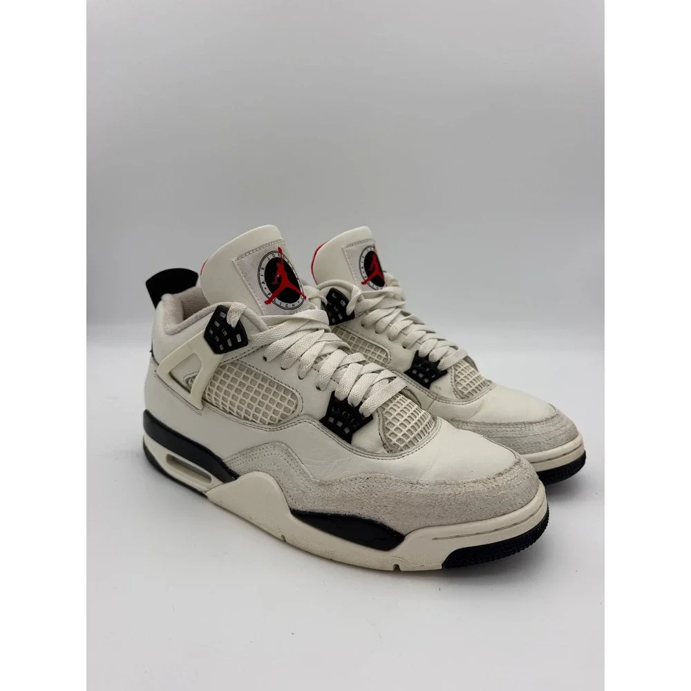 Jordan 4 Retro Flight Sail Black Fire Red Sneakers IM4002-100 Mens 11.5